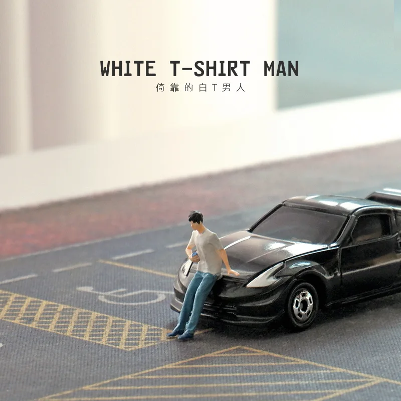 

1: 64 Doll Handmade Backrest Car Boy Colored Figure for Diorama