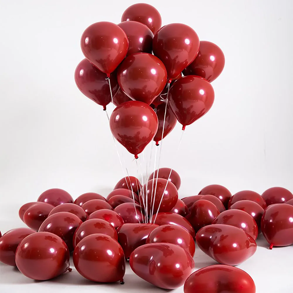 

12Pcs/Pack 10Inch Double Layer Latex Red Balloons Thicken Round Heart-shaped Balloon For Wedding Birthday Party Curtain Decor