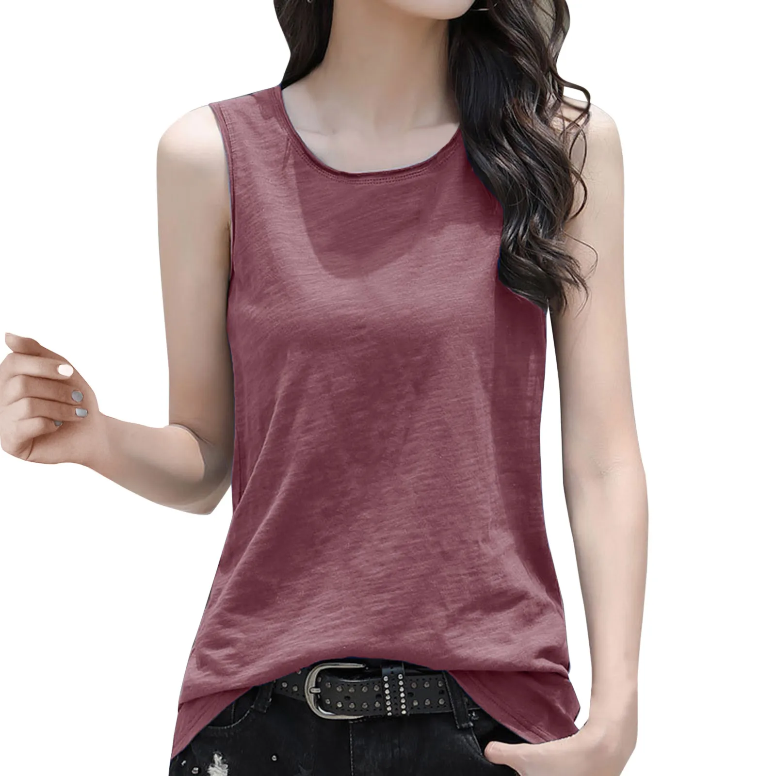 

Женский летний топ без рукавов, однотонные женские топы