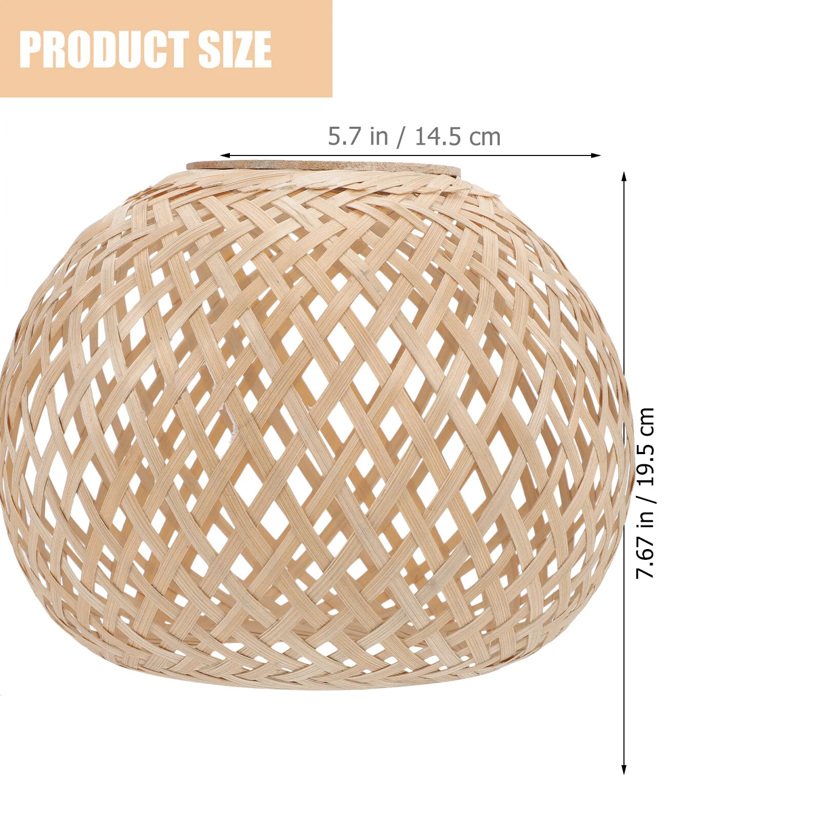 

Rattan Chandelier Woven Lamp Shades Replacement Home Lampshade Restaurant Rustic Style Bamboo Weaving