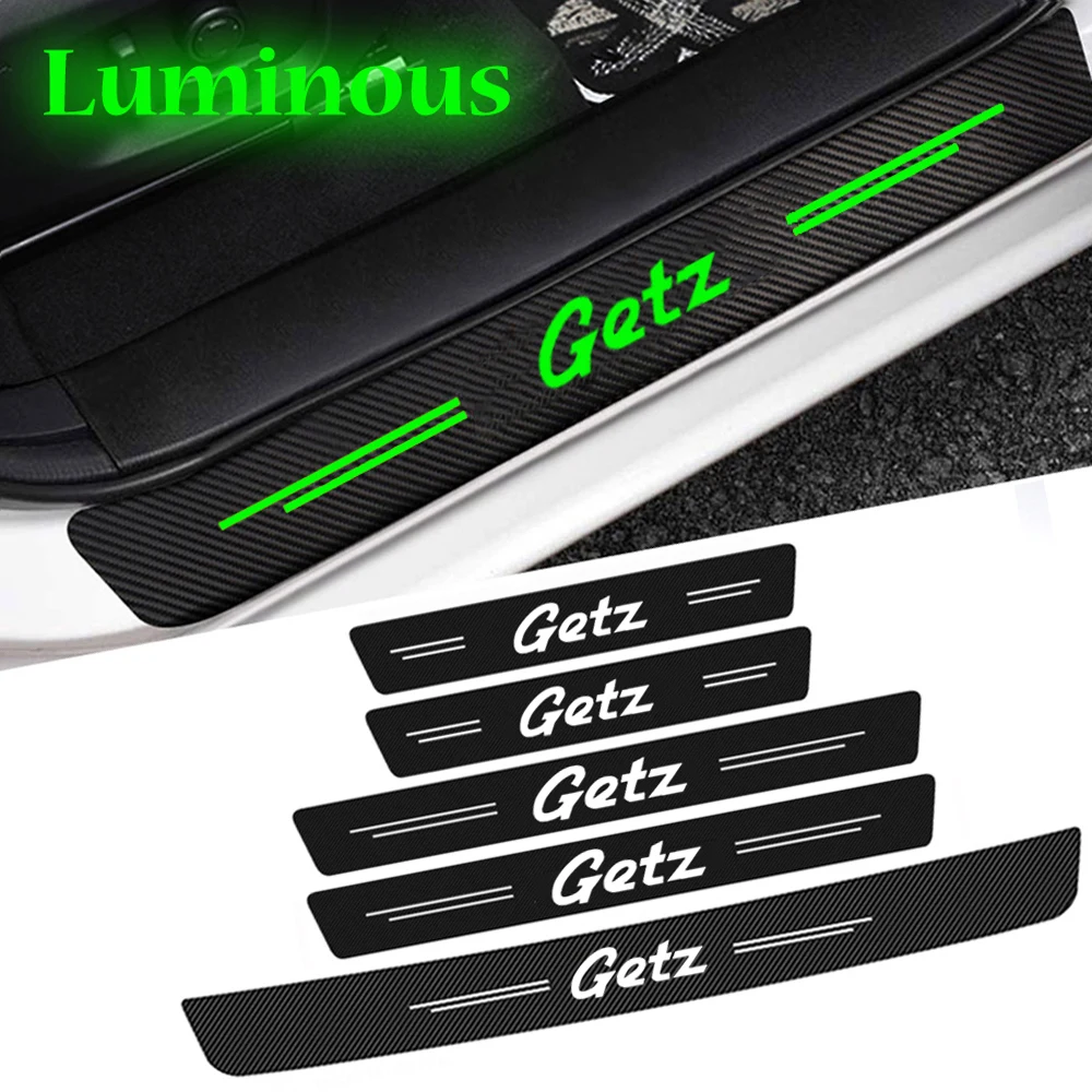 Luminous Tape Car Door Threshold Sill Scuff Protector Plate for Hyundai Getz Logo Badge Glowing Rear Trunk Bumper Guards Sticker