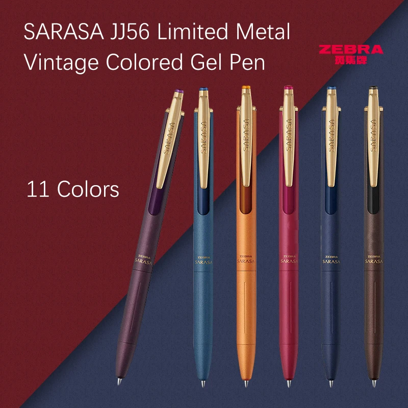 

1pc Zebra SARASA Vintage Gel Pen JJ56 Retro Color Ink Metal Limited Penholder Sign Pen Office School Supplies Stationery