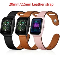 leather strap for amazfit gts 2 mini gtr 2e3pro47mm42mmstratos 23 correa watch bracelet watchband amazfit bip band