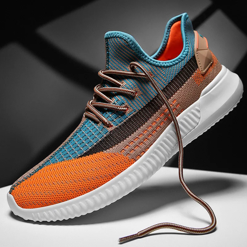 

Mens Tennis Shoes Breathable Mesh Knit Lace-up Man Footwear Outdoor Men Sneakers Thick Casual Shoes Big Size Zapatillas Hombre