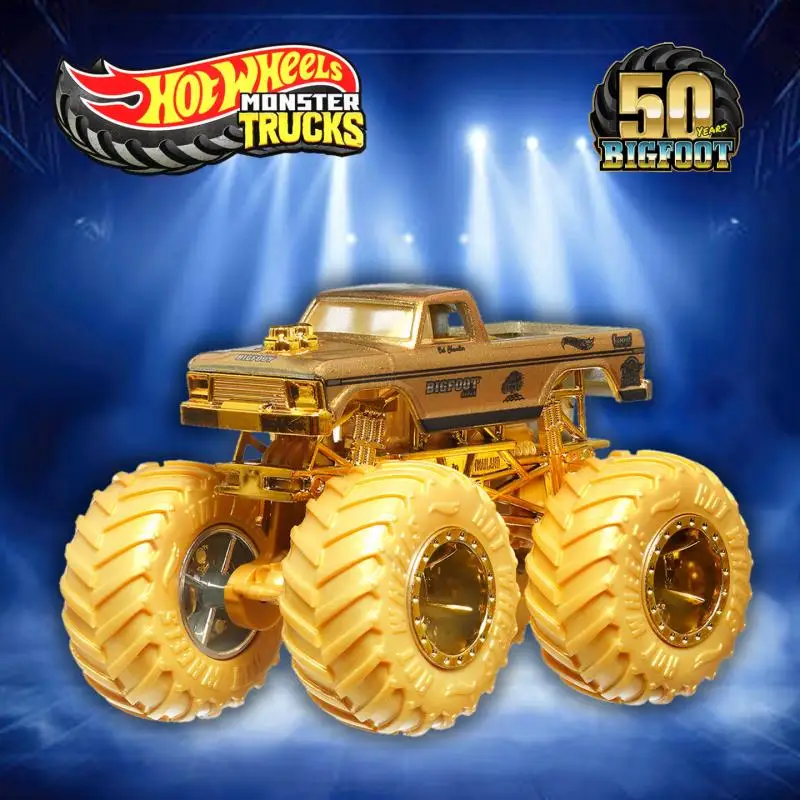Фото Набор из 11 литых машинок Hot Wheels Monster Trucks Trophy Champions Bigfoot к 50-летию, масштаб 1:64, подарок для коллекционера №3