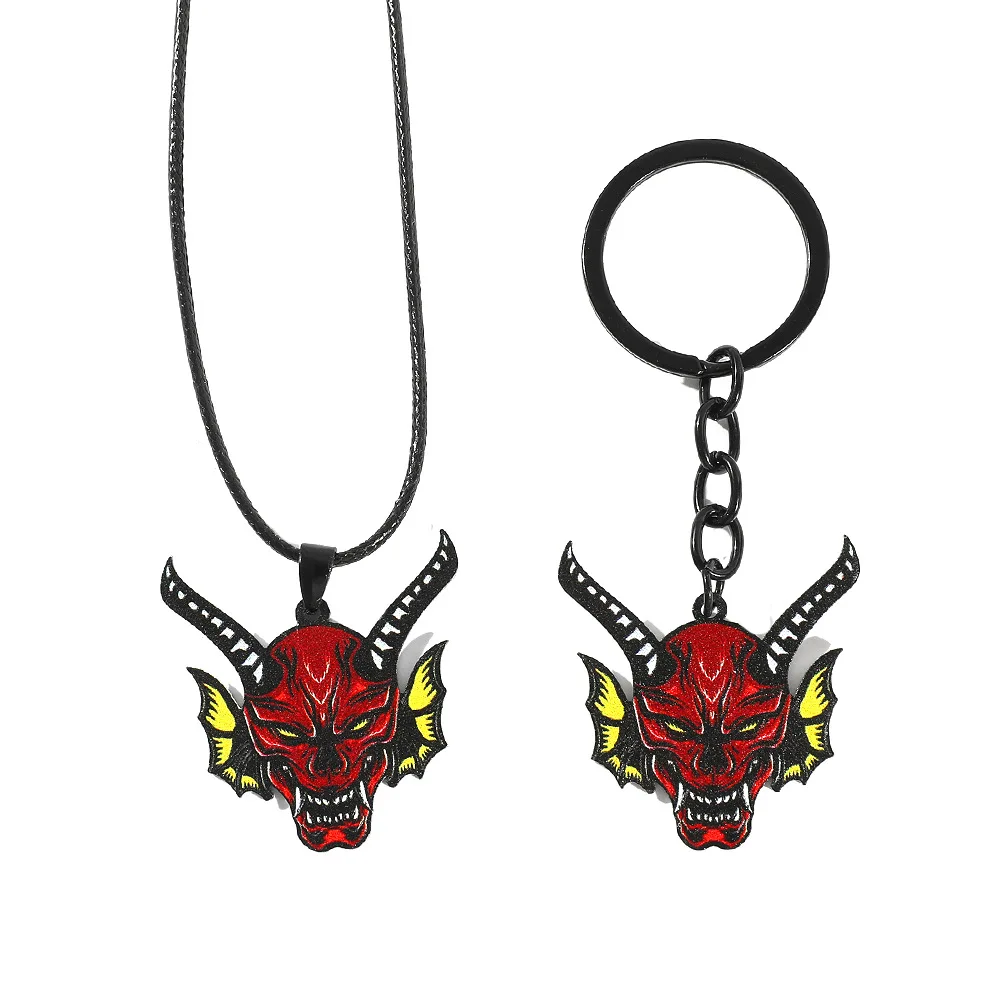 

Stranger Things Necklace Men Dape Hellfire Club Keychain Fashion Jewelry