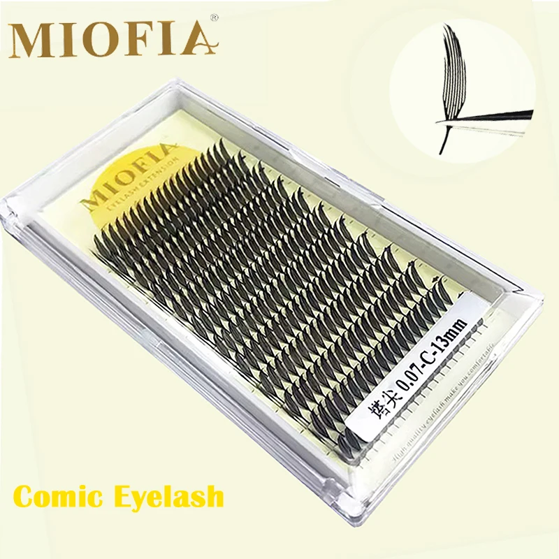 MIOFIA קומיקס Spire הארכת ריסים טבעיים קלים 3D מנגה ריסים מזויפים 8-15mm נוצה אנימה Mink Lashes כלי איפור