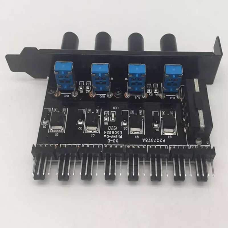 

SANQ Pc 8 Channels Fan Hub 4 Knob Cooling Fan Speed Controller For Cpu Case Hdd Vga Pwm Fan Pci Bracket Power By 12V Fan Control