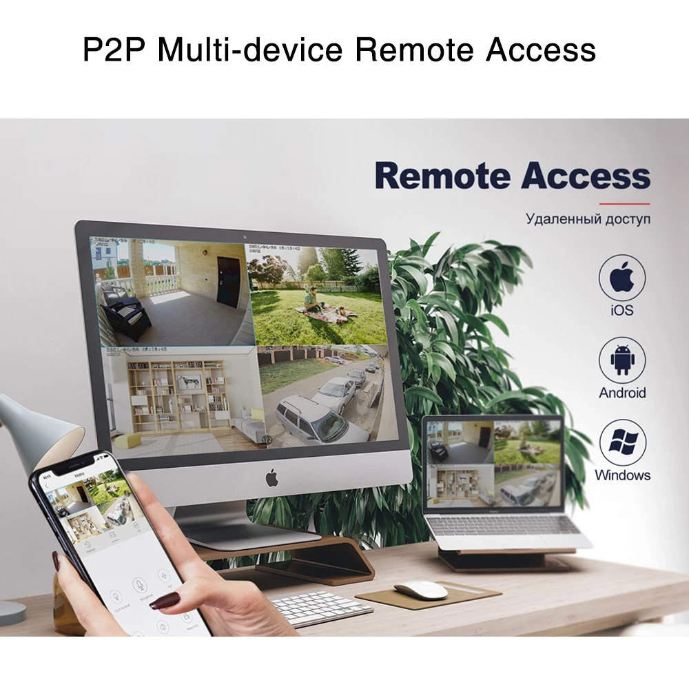 Pаспродажа Беспроводной сетевой видеорегистратор Techage, H.265, 1080P, 3 Мп, 8 каналов, P2P, удаленный доступ, сетевой видеорегистратор для системы видеонаблюден...