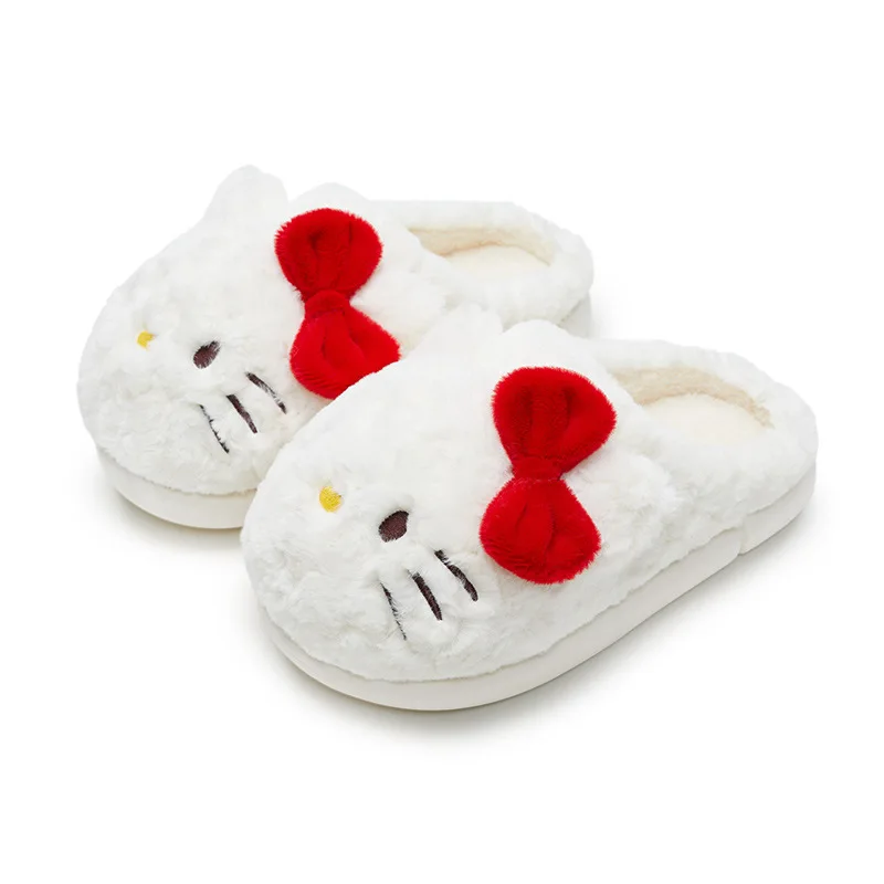 

Sanrio Kawaii Anime Hellokitty Wool Slippers Kuromi My Melody Autumn and Winter New Home Plus Velvet Warm Cotton Slippers Gift
