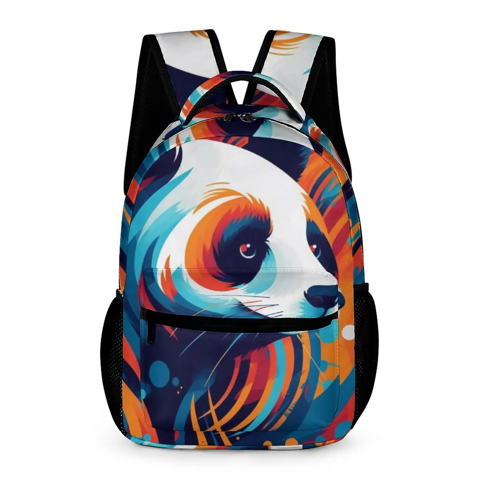 

Panda Backpack Illustration Abstraction Female Polyester Cycling Backpacks Soft Style School Bags Rucksack