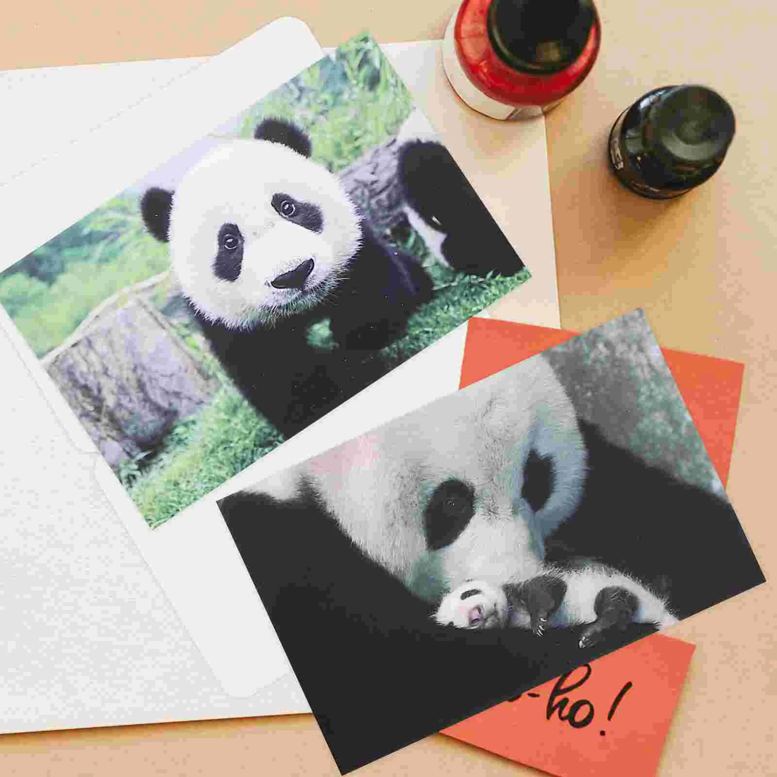 

10 шт. восхитительные почтовые открытки панды Серия фотографий животных открытка отлично подходит для детей Душ подарок на День Благодарения