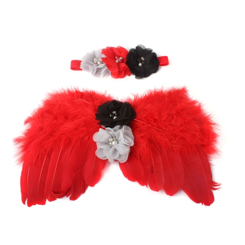 

Baby Girl Newborn Photography Props Baby Angel Wing and headband Set Costume Photoshoot Baby Angel Wings Photo Prop