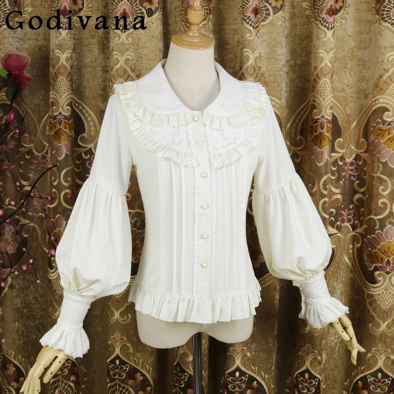 Новинка Осень 2024 рубашка в стиле &quotЛолита&quot Женская оригинальная приталенная