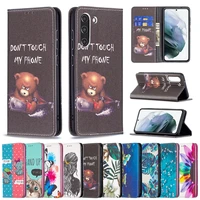 wallet case for samaung galaxy s22 s21 fe s20 ultra s10 plus note 20 10 flip pu leather phone cover lovely painted pattern bag
