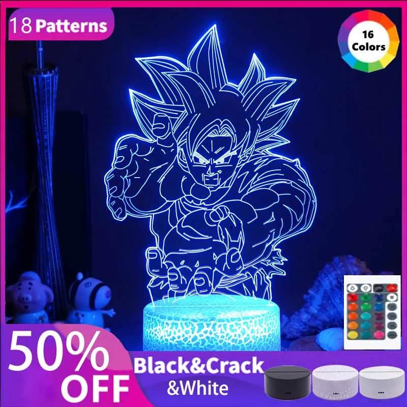 

Anime Dragon Ball Z Son Goku Kids Bedroom Night Light Vegeta Home Room Decoration 3D Illusion Nightlight Desk Lamp Gifts