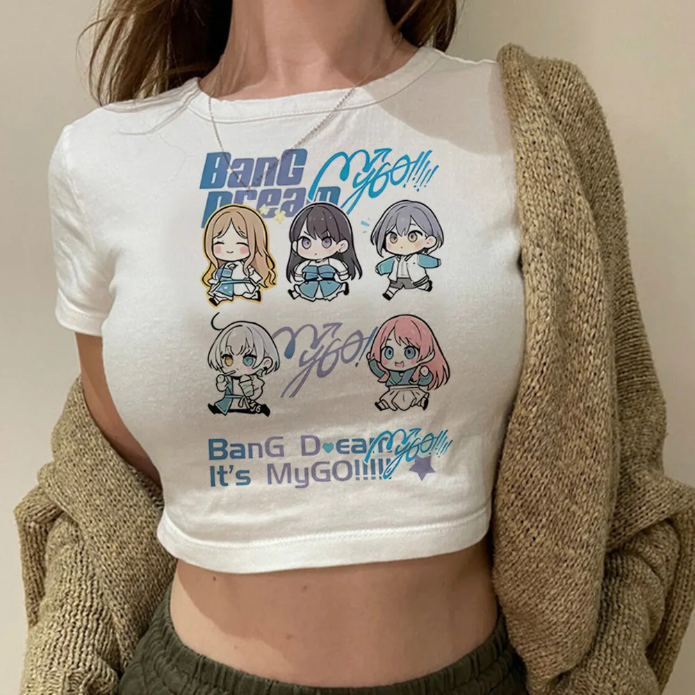 Фото Женский кроп-топ Bang Dream в стиле jojifuku, милая аниме-рубашка в стиле Y2K, японская готическая, эмо, альтернативная, милая рубашка №2