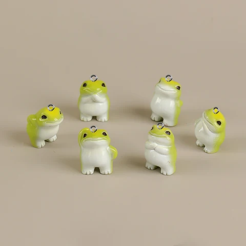 Зеленые лягушки подвески из смолы 6 шт