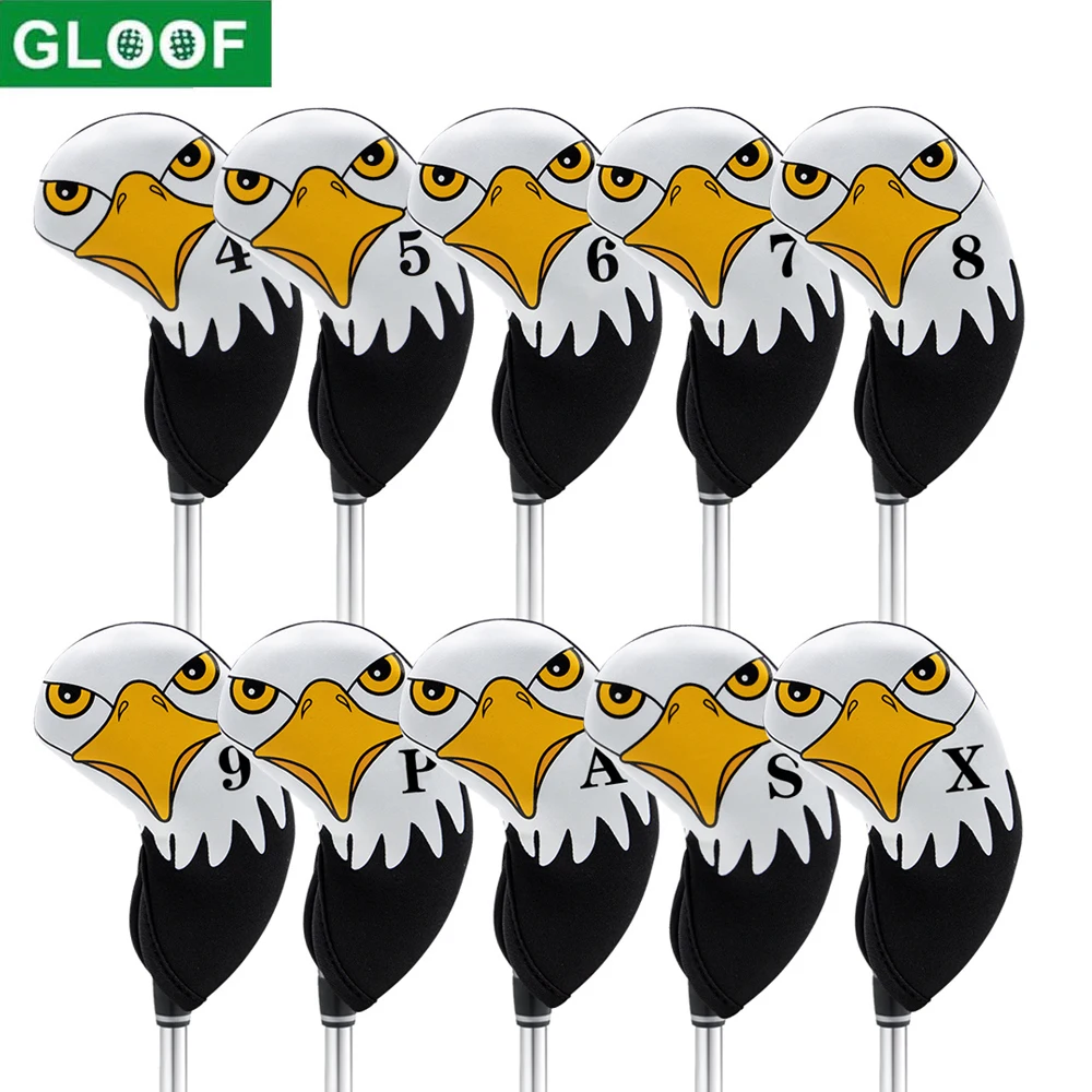 

GLOOF 10pcs/set Waterproof Eagle Golf Club Iron Cover Golf Iron Head Covers Golf Club Iron Headovers Wedges Covers