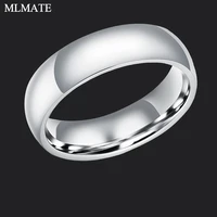 6mm classic wedding rings for women glossy 316l stainless steel ring men gold black rose gold multicolour col