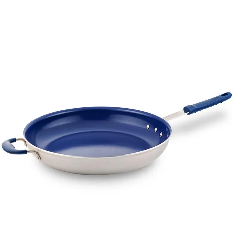 

Skillet Nonstick Frying Pan with Silicone Handle Ceramic Coating Blue Silicone Handle