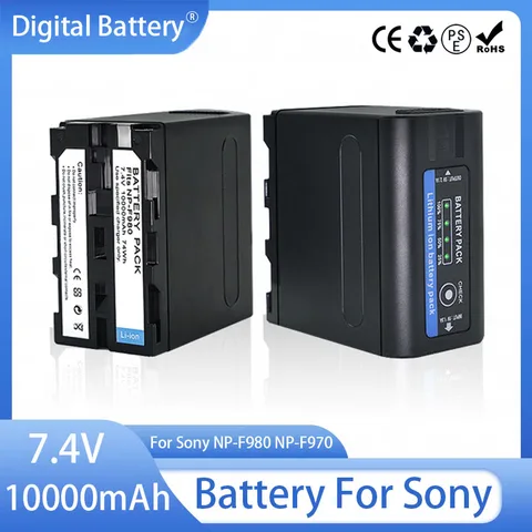 NP-F980 Аккумулятор 10000 мАч NP-F970 Аккумуляторная батарея для Sony F960 F550 F570 QM91D NP-F975 NP-F950 NP-F930 CCD-RV100 Аккумуляторы