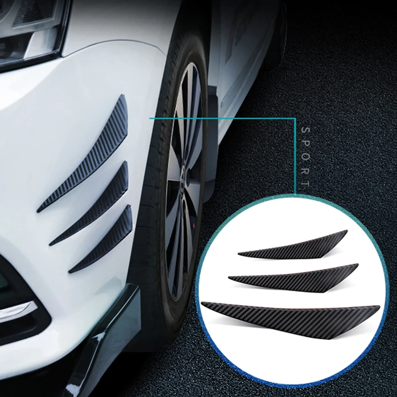

6PCS Universal Rubber Car Front Bumper Lip Protector Rear Diffuser Auto Carbon Fiber Spoiler Splitter Wing Protection Guard