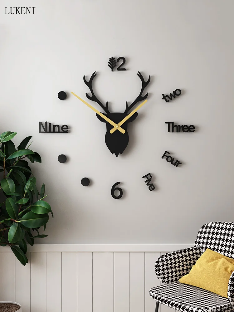 

Настенные часы в скандинавском стиле без перфорации, креативные «сделай сам» для гостиной, дома, Модные индивидуальные простые украшения