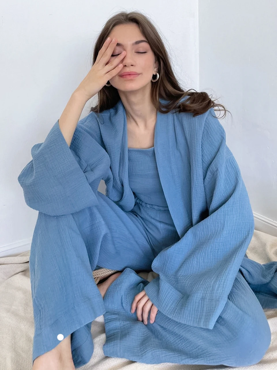 

Женская ночная рубашка и пижамный комплект из 2 предметов, 100% хлопок