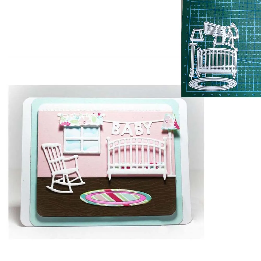 

Baby Bedroom Chair Bed Lamp Metal Cutting Dies Stencils For DIY Scrapbooking Decorative Embossing Suit Paper Cards Die Cutting