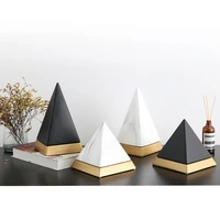 nordic light luxury ceramic pyramid ornaments creative white porcelain marble pyramid crafts modern living room home decoration