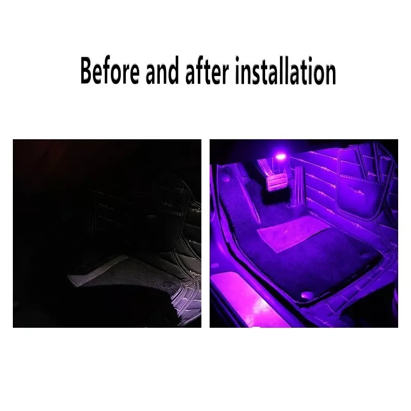 

Car LED Foot Ambient Lights 3 Colors Auto Home Party Atmosphere Decorative Star Bulb Car Interior One with Four Night Lamp