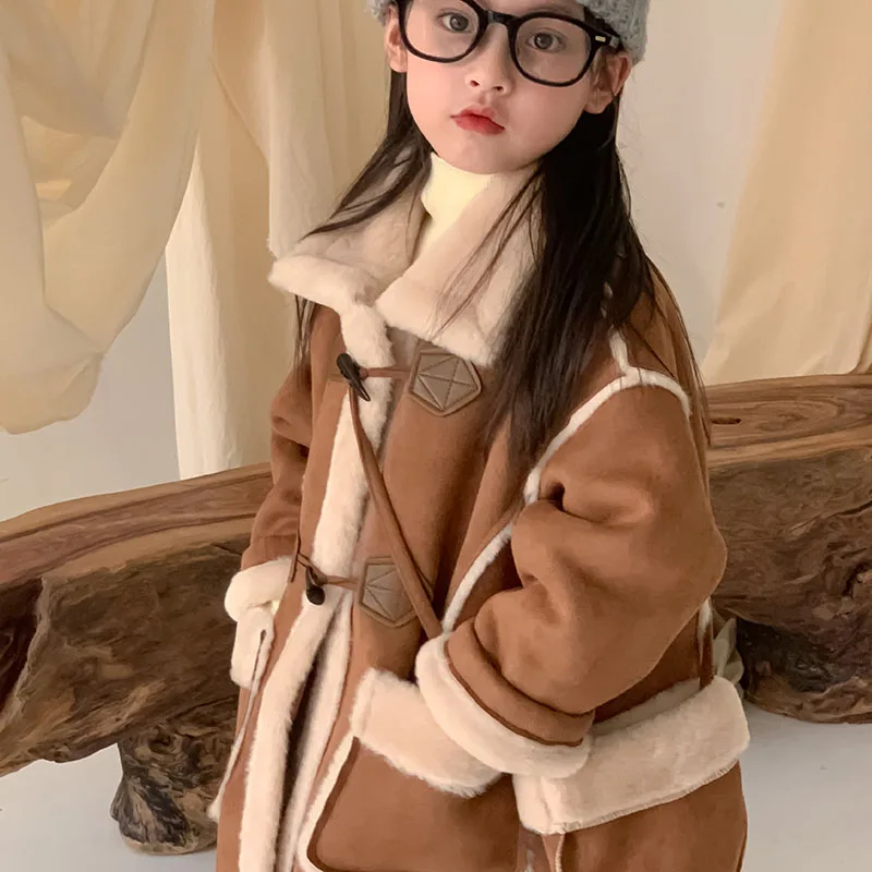 

2023 пальто для девочек, зимнее Новое утепленное длинное пальто, Женский цельный топ из меха сокровищ, верхняя одежда 4-110