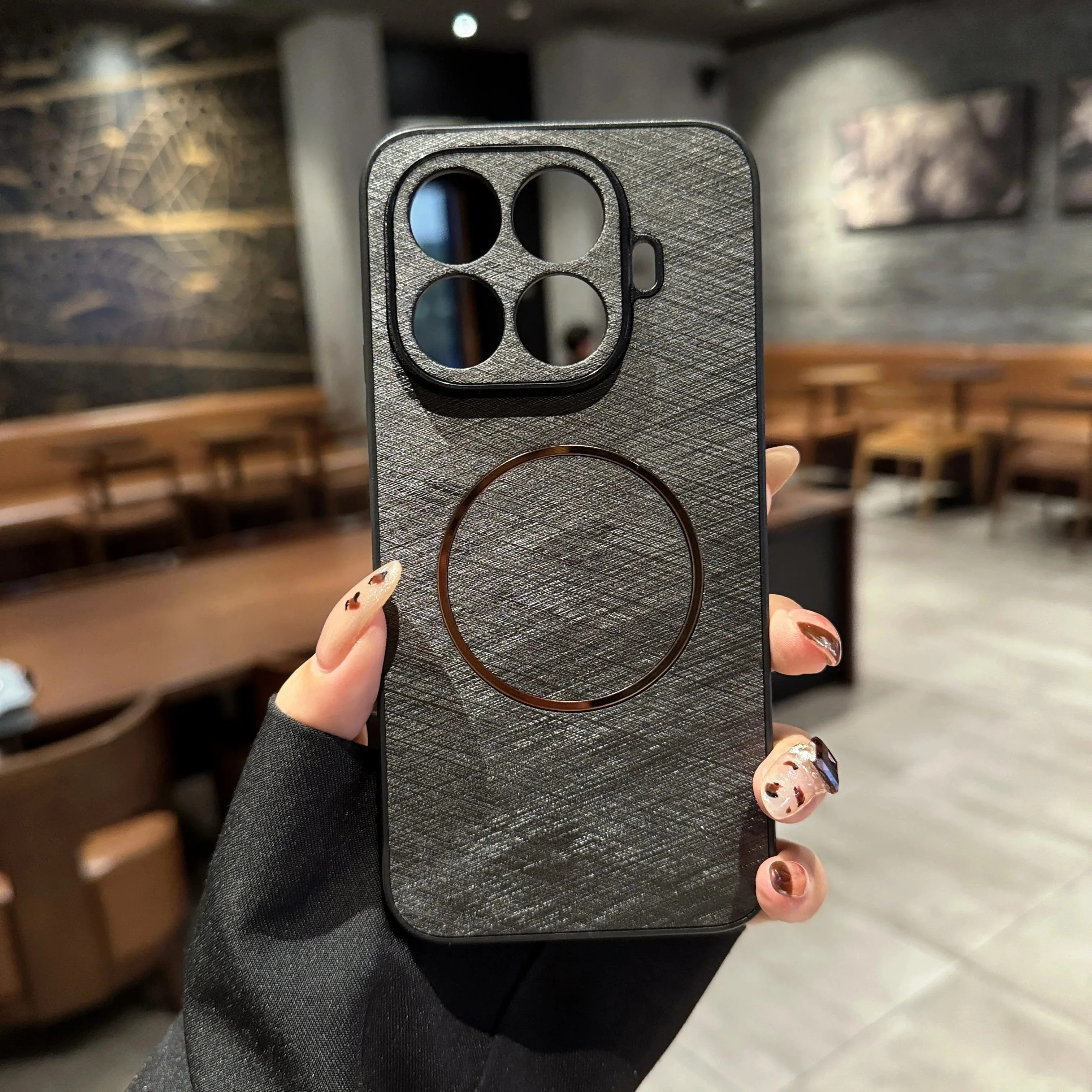 Фото Для Xiaomi MI 15T Pro чехол Роскошный золотой текстурированный матовый магнитный чехол для Xiaomi 15T pro 5G противоударный бампер Fudan №3