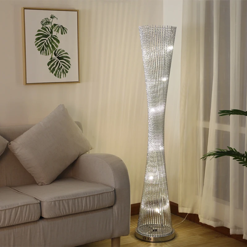 

Modern Led Floor Lamps Aluminum Tower Standing Lights For Living Room Decoration Nordic Home Decor Stand Lamp Lighting Fixtures