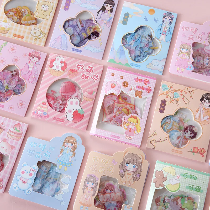 

15pcs/case Kawaii Cartoon Girl Stickers Set Cute Animal DIY Label Sticker Decoration for Scrapbooking Journal Book Planner Diary