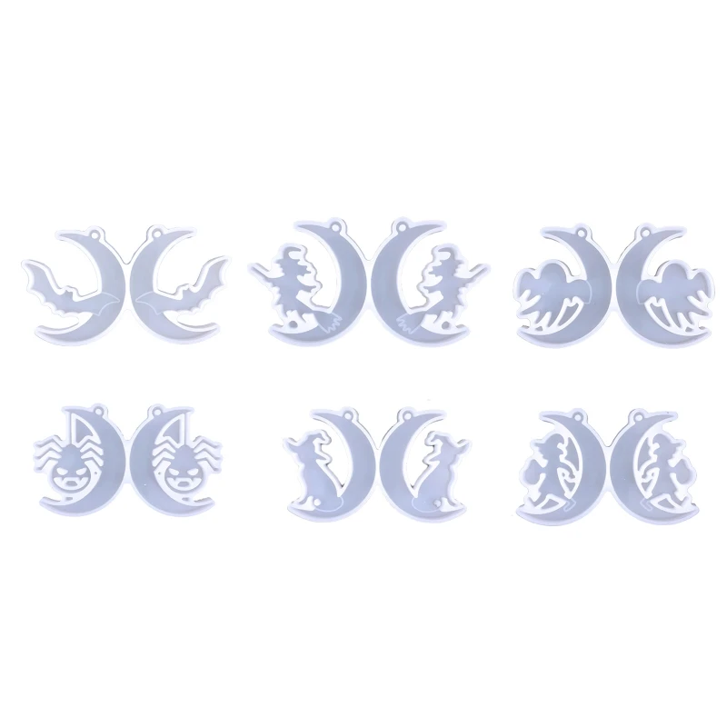 

Форма для Хэллоуина, ведьма, призрак, искусственная смола, форма для ювелирных изделий, сережек, силиконовая форма для подвесок, форма для ру...