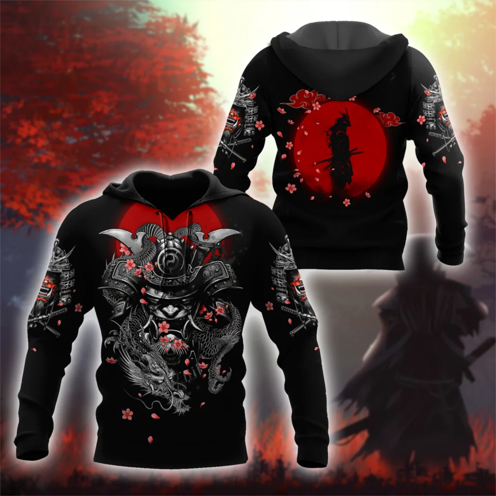 

New Japanese Samurai Tattoo 3D Printing New Men's Sweatshirt Harajuku Zip Hoodie Casual Unisex Jacket Pullover Style - 02