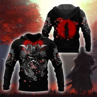 new japanese samurai tattoo 3d printing new mens sweatshirt harajuku zip hoodie casual unisex jacket pullover style 02
