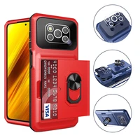 for xiaomi mi poco x3 nfc x3 pro armor drop bracket ring magnetic car protective phone case for mi poco x 3 card slot phone case