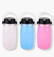 camping solar water bottle usb rechargeable camping light 3 gear lighting sports water bottle solar silicone water bottle