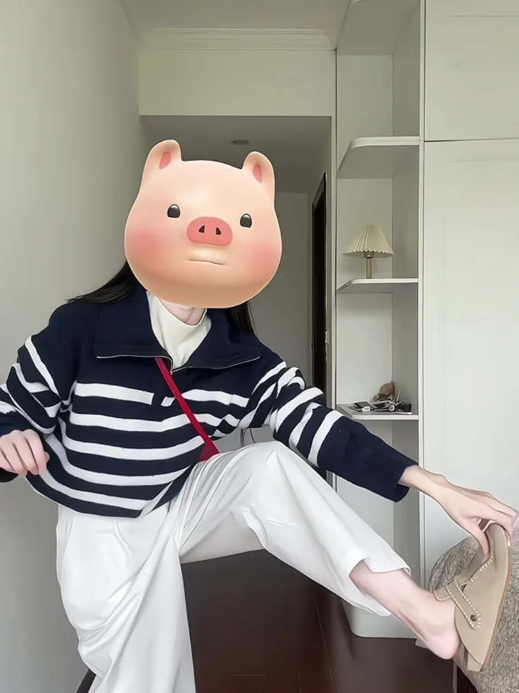 Mela Blue Wear контрастного цвета в полоску пуловер на молнии женский зимний супер