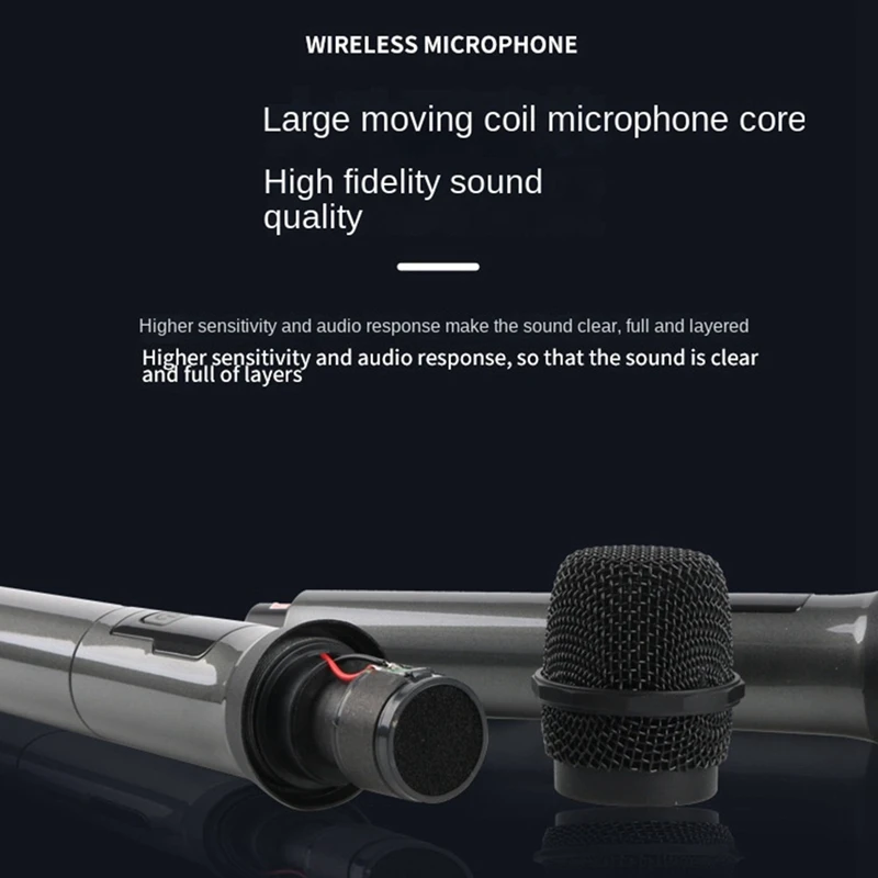 WN043 Wireless Microphone 2 Channels UHF Fixed Frequency Handheld Mic Karaoke Professional Church Show Meeting
