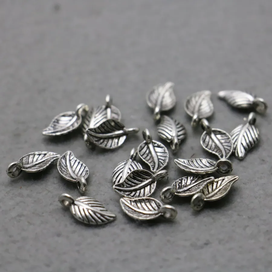 

5PCS Hot Wholesale Accessory Buttons Fittings For Snaps Women Jewelry Alloy Leaf Silver-plate DIY Separate Components Findings