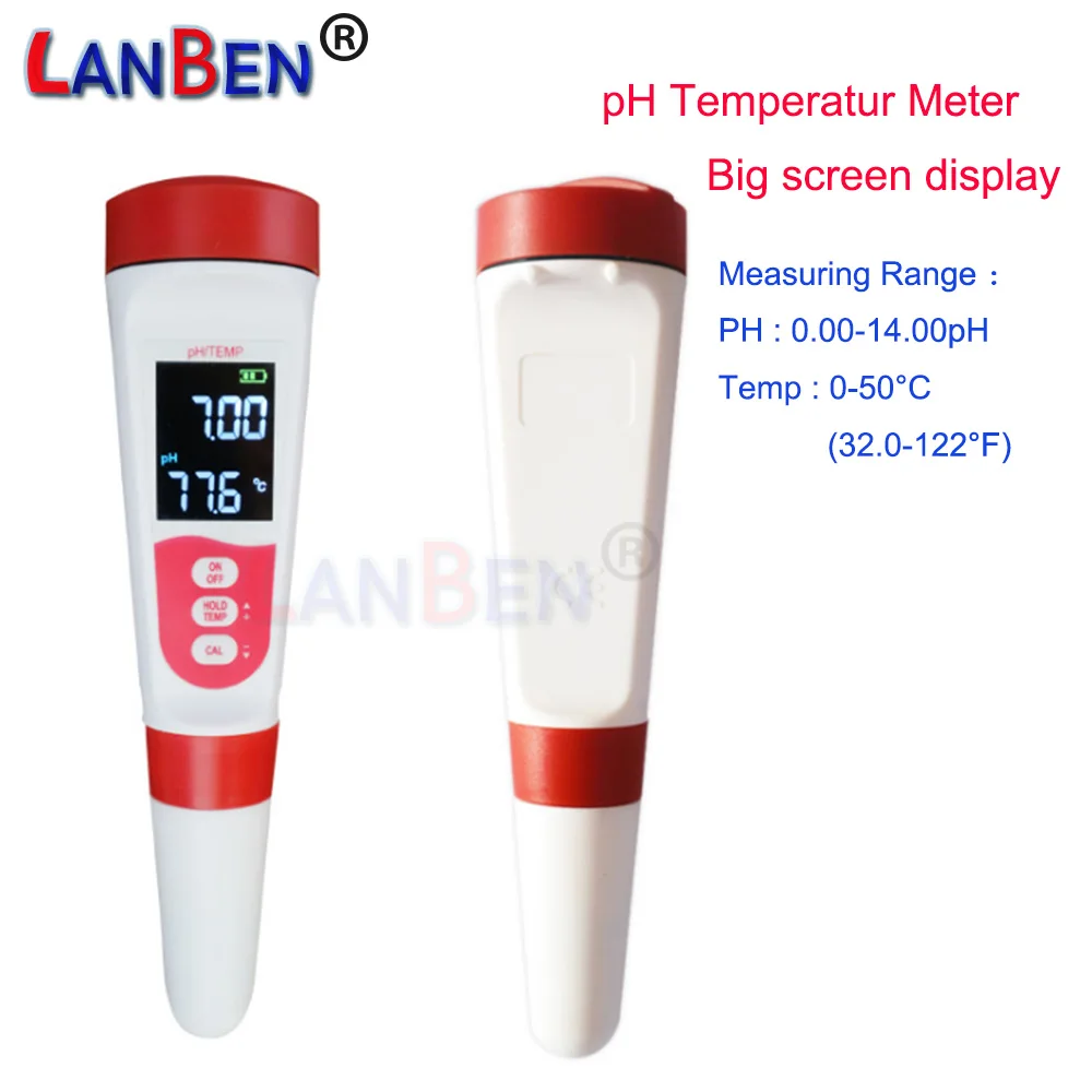

PH Meter for Water Quality pH Temperature Tester with 0-14 PH Measurement Range for Household Drinking Water, Aquarium