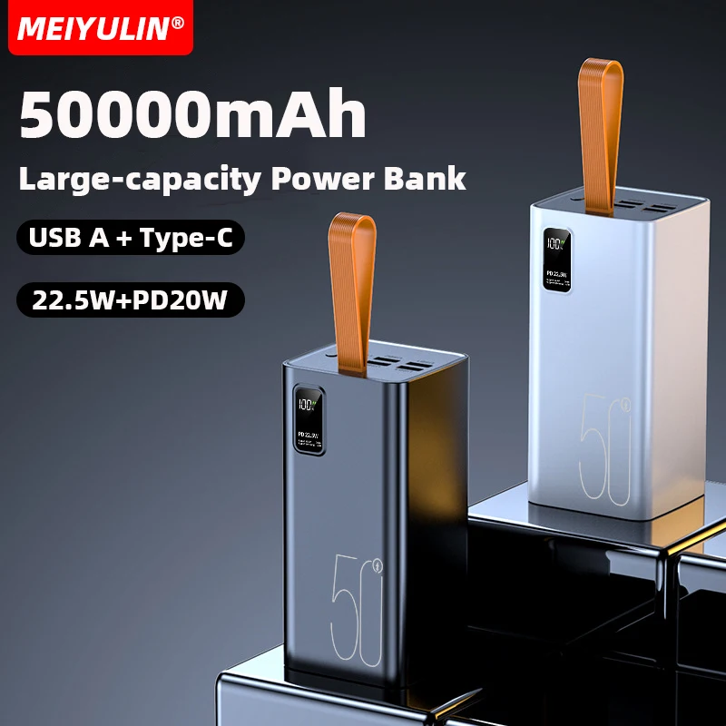 Внешний аккумулятор большой емкости на 50000 мА · ч с портом USB Type-C и поддержкой