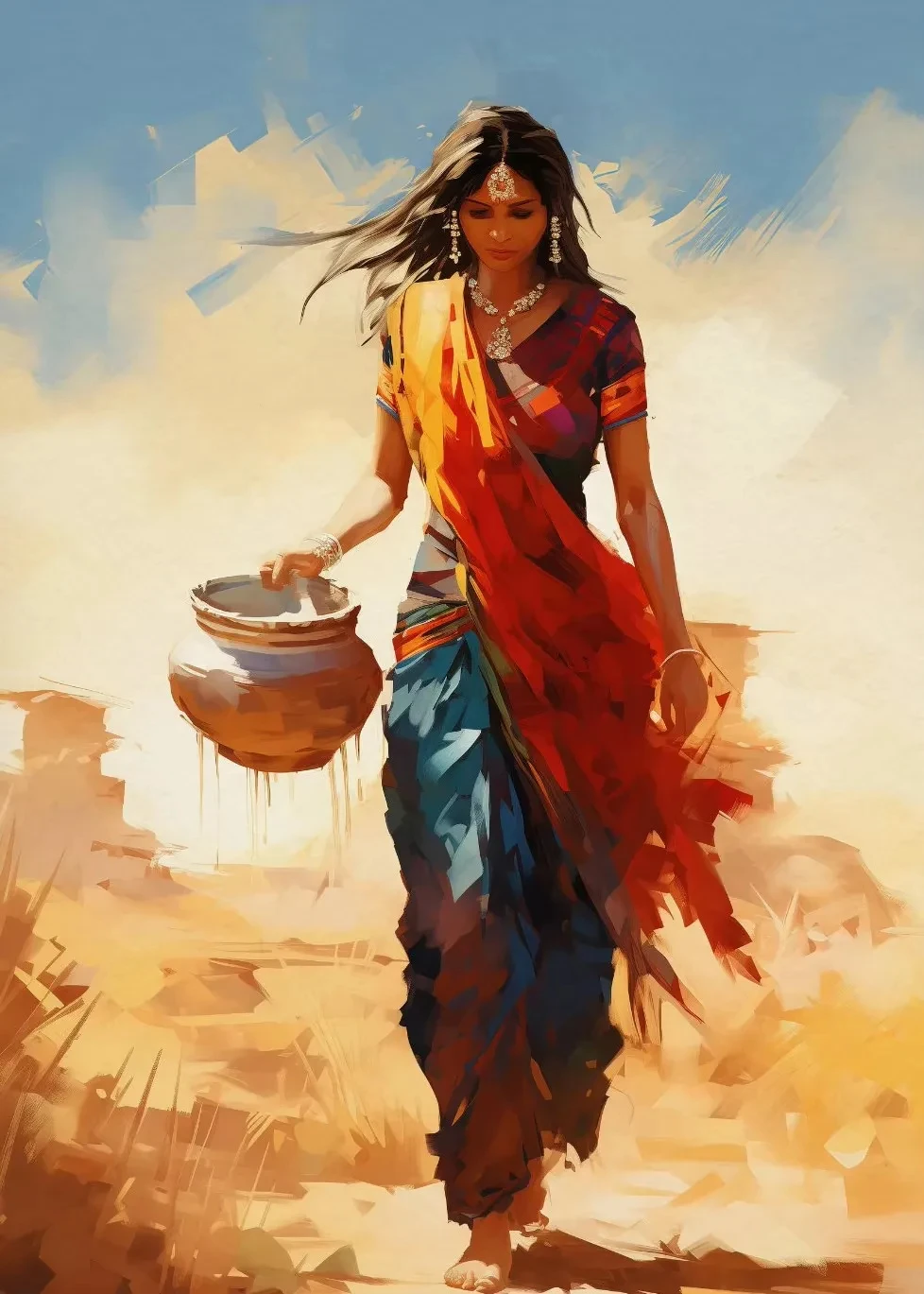 

Печать на холсте "Индийская танцовщица"