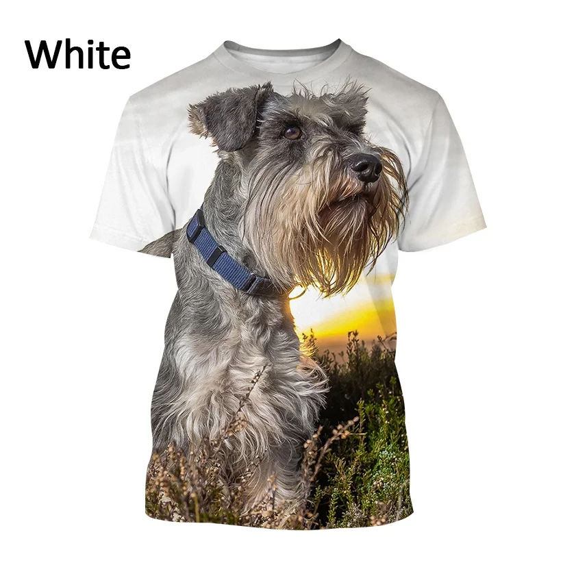 

New Hot Sale Schnauzer Puppy 3D T Shirt Men and Women Casual Cute Dog T Shirt Harajuku Style Animal Print Streetwear Top