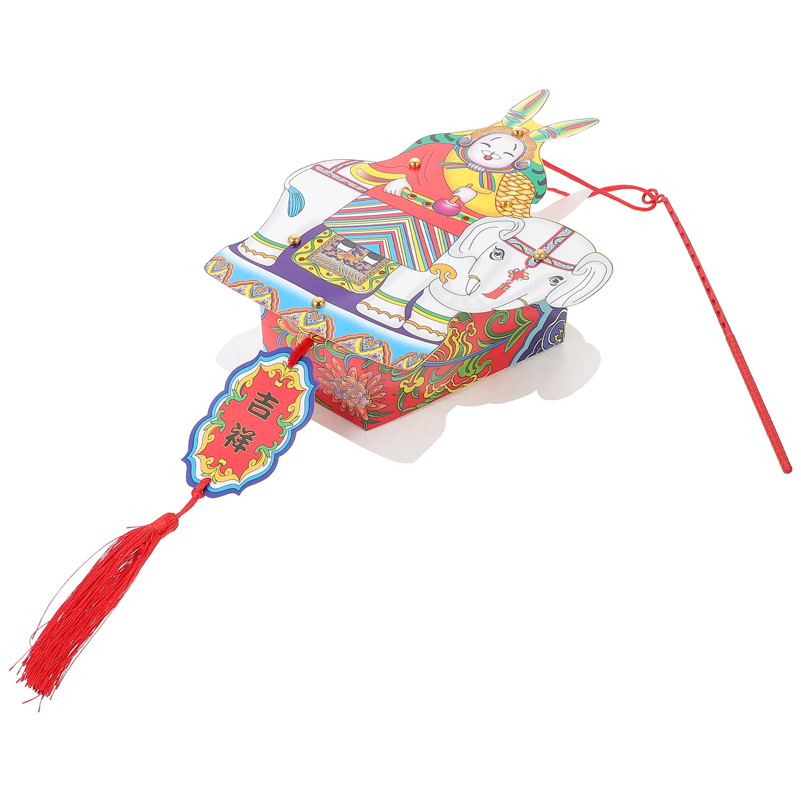 

1Pc Lord Rabbit Pattern Paper Lantern Luminous Handheld Lantern for Festival