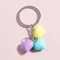 new design love heart keychain for car key women men handbag pendants key ring charms diy handmade jewelry accessories